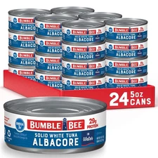 Bumble Bee Solid White Albacore Tuna in Water 5 Oz Can Pack of 24 Wild Caught Se