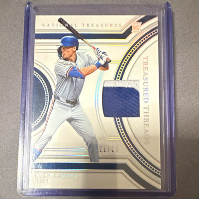 Panini 2024 National Treasures Treasured Threads Evan Carter RC TT-EC /25