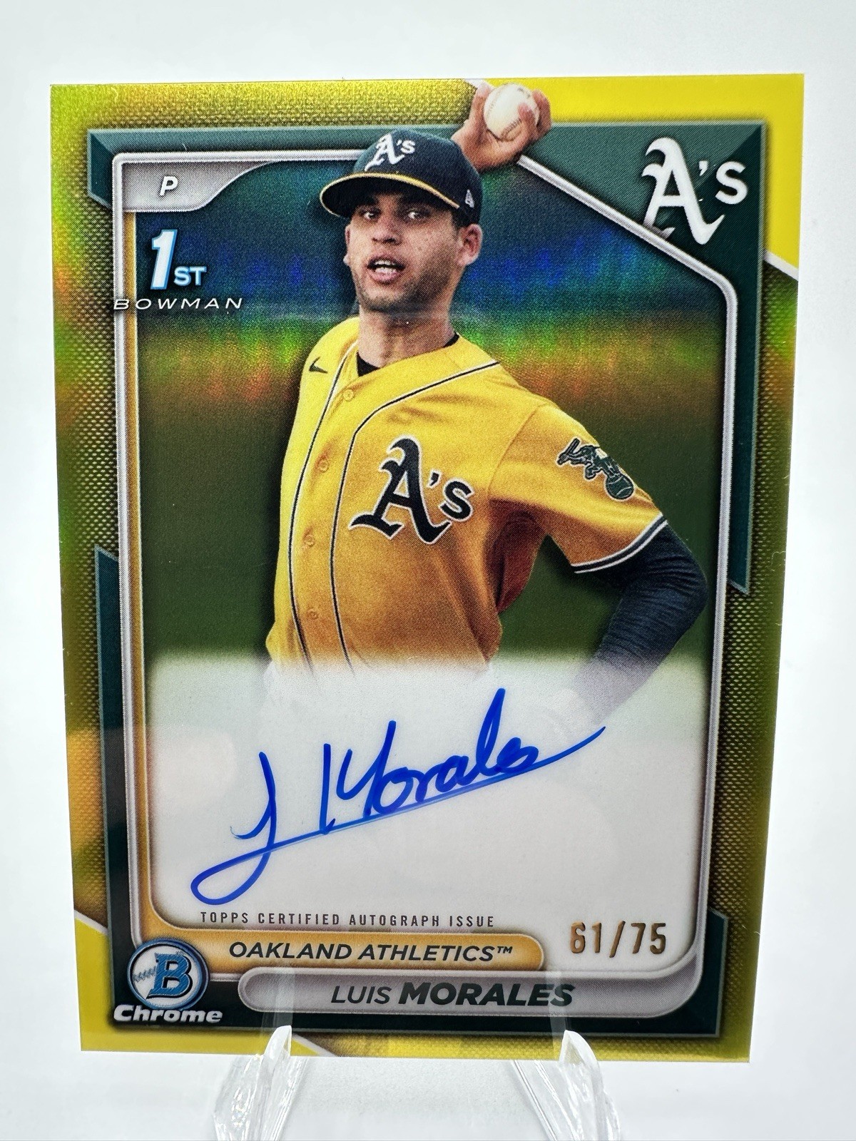 2024 Bowman Chrome - Prospect Autographs 1st Luis Morales Yellow #/75 Ace 📈