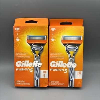 2 Gillette Men Fusion 5 Razor, 1 Razor Handle & 1 Cartridge, Precision Trimmer
