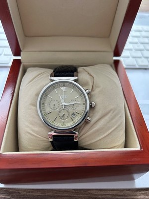 Audi Chronograph Uhr Armbanduhr wasserdicht silber beige 3102500200