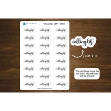 Calling List Text Sticker Heading for Planners | Mini Scripts