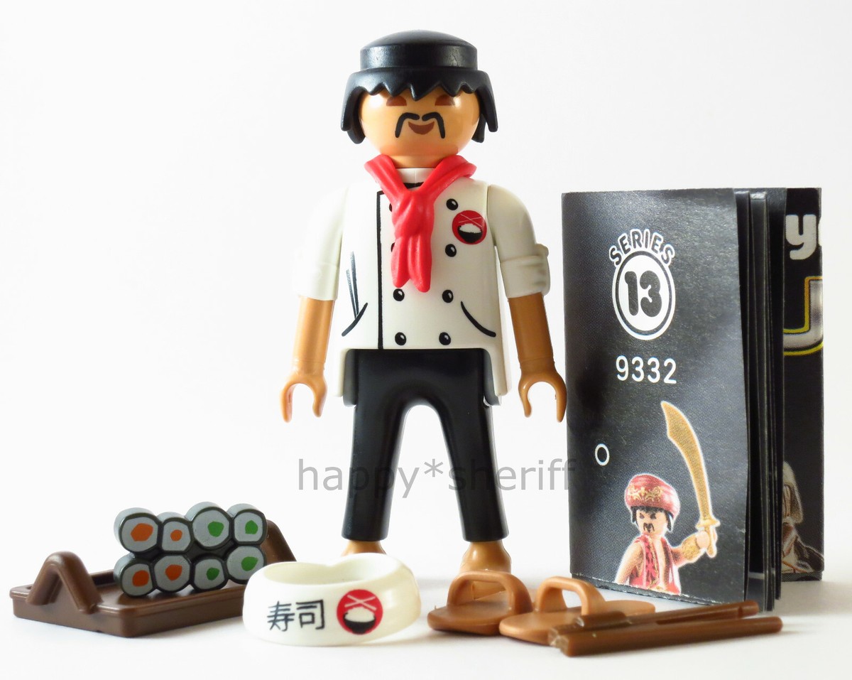 Playmobil Japanese Cook Sushi Chef w/ Tray Chopsticks