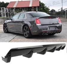Rear Diffuser 6-Fins Bumper Lip Splitter Spoiler Body Kit For Chrysler 300 C S