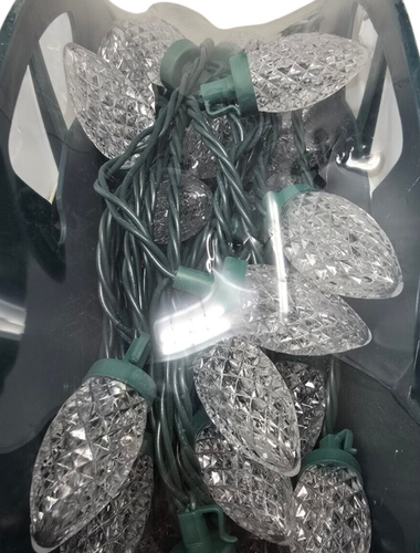 Home Accent Holiday 24RT3692415WW 100 Warm White Faceted C9 LED Lights NEW - Picture 3 of 9