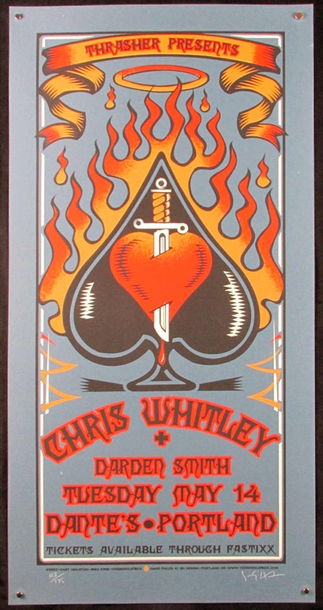 Chris Whitley Poster Darden Smith Dante's Portland 2002 Signed 121