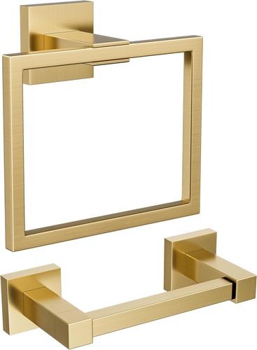 Toilet Paper Holder Wall Mount, SUS 304 Stainless Steel Square Double Post Pivot