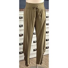 New Anthropologie Saturday Sunday Green Tapered Ruched Drawstring Pants Small S