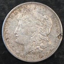 1921 Morgan Silver Dollar - Obverse Dropped Lamination  High Quality Scans #H912