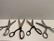 pinking shears scissors lot of 4 Eversharp Griffon Kleencut Wisco made in USA