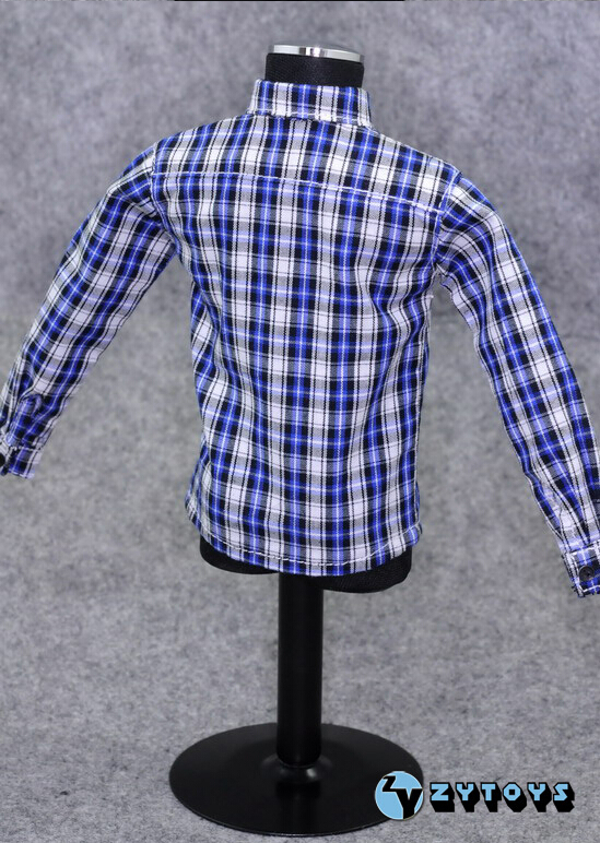 1/6 clothes for 12" Figure blue Plaid  long sleeve shirt Jeans for hot toys ❶US❶