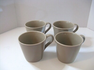 Royal Doulton Gordon Ramsay Maza Taupe Coffee Mugs Cups Set of 4 UNUSED