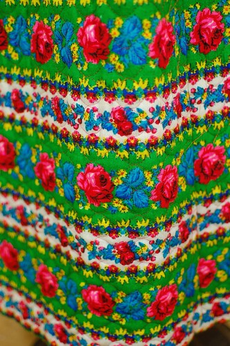 Vintage 1960s Green Floral Print New Visions Quilted Hostess Hippie Maxi Skirt S - Picture 5 of 14