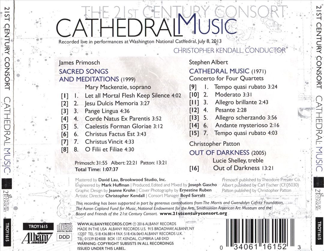 21st Century Consort & Christopher Kendall Cathedral Music New CD  