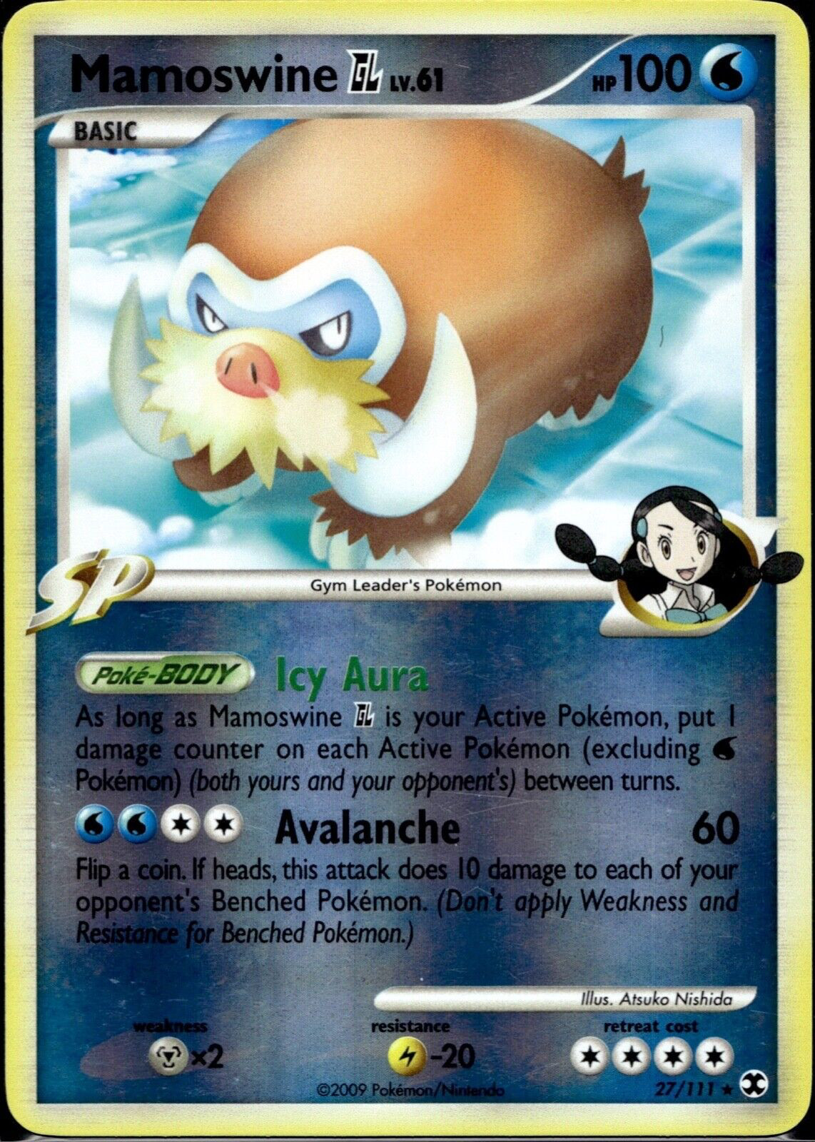 Mamoswine GL 27/111 Reverse Holo Rising Rivals Pokémon Card LP