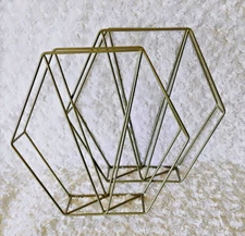 Magazine Rack Holder Hexagon Metal Wire Set of 2