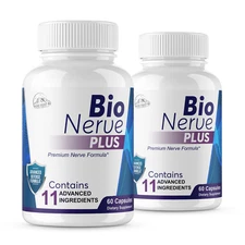 Bio Nerve Plus, Nerve Pain Relief & Neuropathy Support Capsules - 2 Bottles