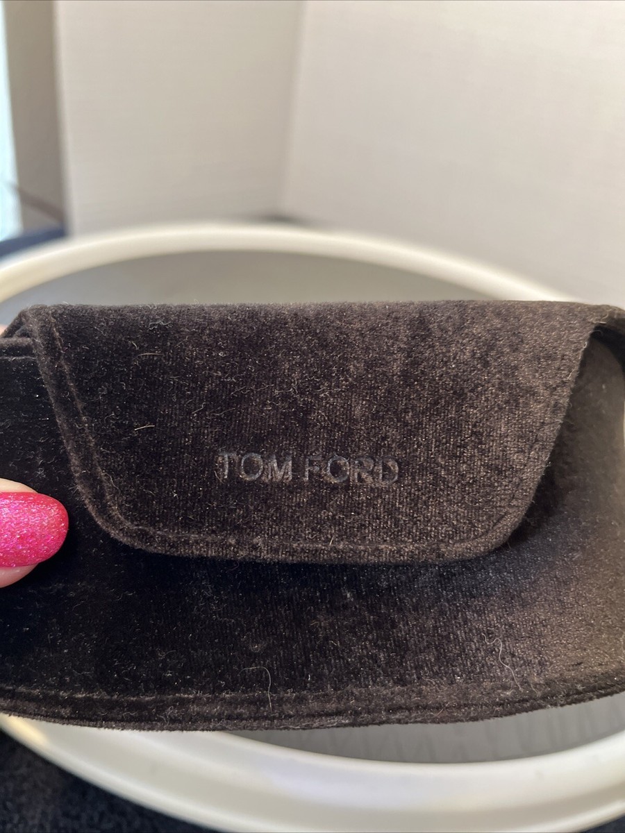 Tom Ford Sunglasses Eyeglasses Case Dark Brown Velvet Soft Magnetic Travel Tom Ford Eyeglasses Sunglasses Medium Velvet Hard Case w  main image 4