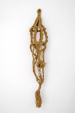 Vintage Jute Macram 41" Hanging Plant Holder Retro Garden Kitchen Lantern Boho