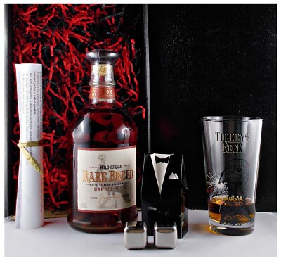 Wild Turkey Rare Breed Bourbon Whiskey + 1 Original Glas + 2 Kühlsteine Geschenk