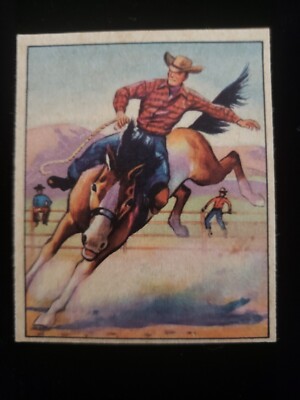 1949 Bowman Wild West Picture Card Gum E-8 Bronco Busting