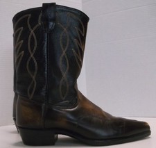 Texas Women’s Two-Tone Leather Western Boots Black/Brown Size 5D, Made in USA