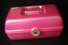 Pink Caboodles Plastic Makeup/Jewelry Storage Train Case