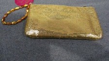 Gold Metallic Mesh Hand Clutch by Guess, NWT