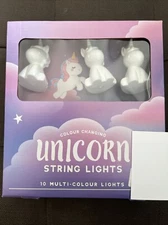 NIB Unicorn String Lights Color Changing 10 Multi-color Battery Fizz Creations