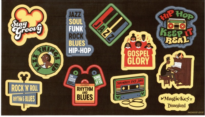 Disneyland Celebrate Soulfully Magic Key Holder Exclusive Music Stickers (New)
