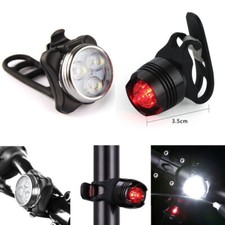 2 Set USB Rechargeable LED Bicycle Headlight Bike Front Rear Lamp Cycling Light
