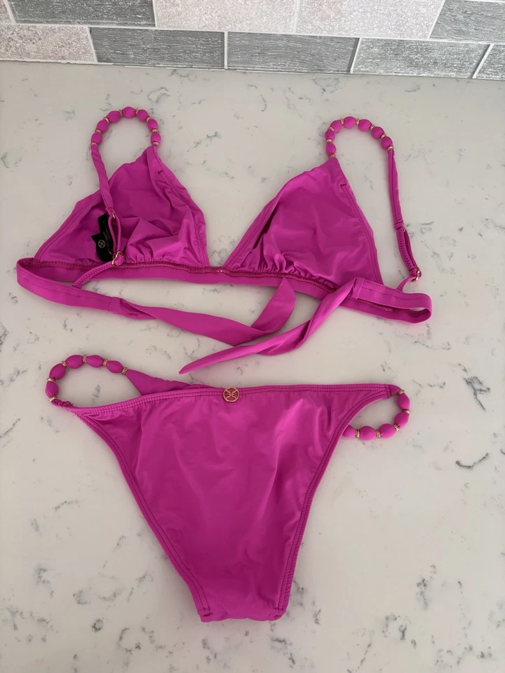 Conjunto de bikini para mujer Vix Paula Hermanny Fusha rosa parte inferior talla M parte superior talla L nuevo Foto 2 de 3
