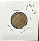 1914 S Lincoln Cent Penny - Fine Condition