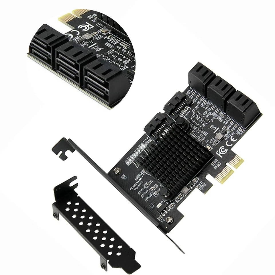 8-Port SATA 3.0 PCI Express Expansion Card PCI-E Controller 6G Adapter for HDDQn - Image 4 of 4