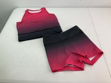 BALERA Black Fading Into Pink Top 1C  Shorts SC Leotard. Excellent Cond.