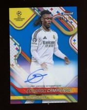 2024 Topps Finest UEFA Chrome Eduardo Camavinga Auto Blue 47/150