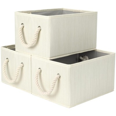 Aufbewahrungsbox Stoff, faltbar, Korb, Regal, Kleiderschrank, 3er Set