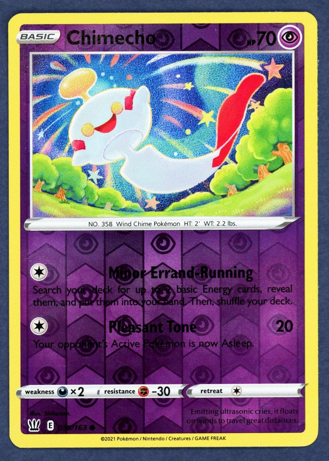 Chimecho 059/163 Common Battle Styles Pokemon Reverse Holo Lightly Played