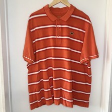 LACOSTE Sport Men s XXL Cotton Pique Polo Shirt Orange Striped Big Tall Preppy
