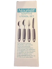 Nourislif Adaptive Utensil 4-Piece Set for Arthritis, Parkinson's, Elderly *NEW