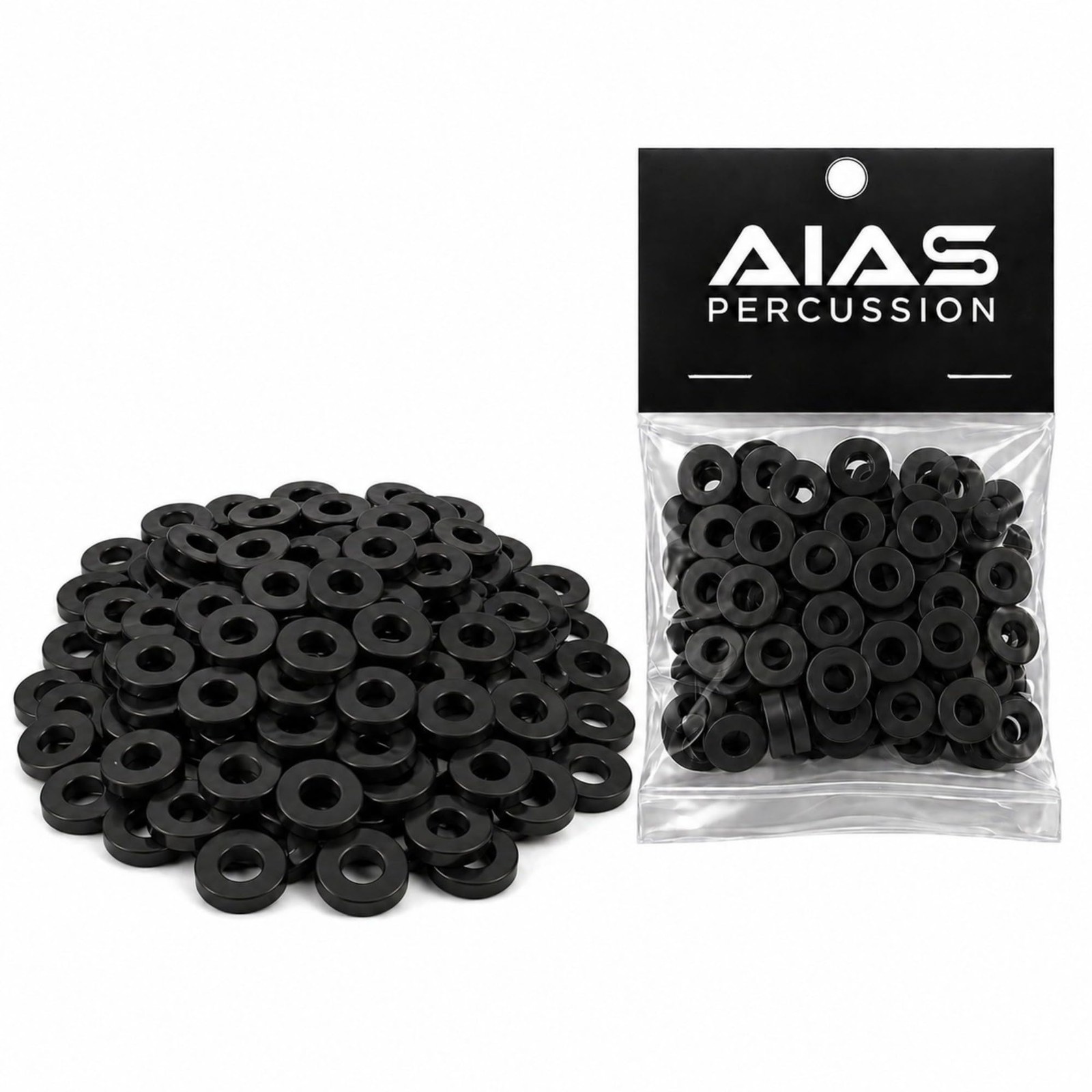 AIAS Black Nylon Tension Rod Washers – 100 Pack Drum Hardware Replacement for...