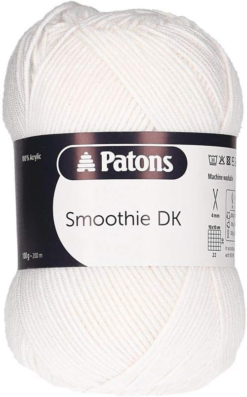 Patons Smoothie DK 100g - 1020 White - £3.99 Carriage Free