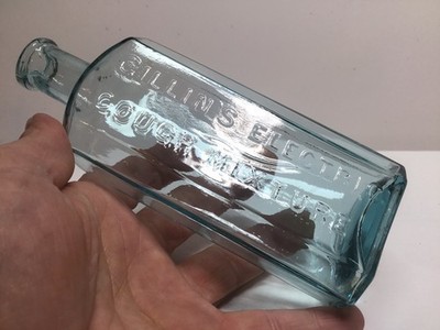 Antique Gillin s Electric Cough Mixture Cork Top Medicine Bottle.