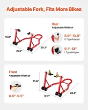 New Motorcycle Stand Lift, 850lbs Capacity Front Rear Combo Stand Lift, Front W