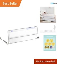 Hideaway 54-Inch Extra Long Bed Rail Guard for Toddlers, Easy Tool-Free Setup