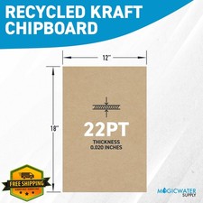 MagicWater Chipboard 12x18" 100pk 22pt Kraft Paperboard for DIY Scrapbooking