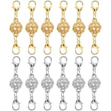 Magnetic Necklace Clasps and Closures, 12PCS Gold  Silver 12Pcs  Ball