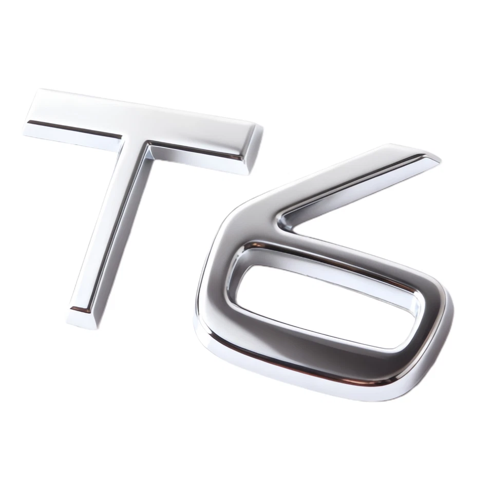 Rear Tailgate XC60 + T6 Letter Badge Chrome Silver Nameplate Emblem For VOLVO - Изображение 4 из 4