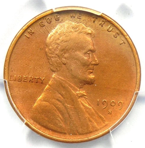 1909-S VDB Lincoln Wheat Cent 1C Penny - PCGS AU Details - Rare Key Date Coin!