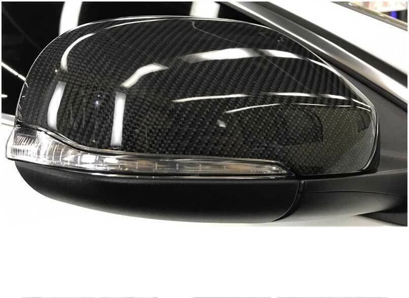 Tampa do espelho retrovisor externo de fibra de carbono seca acabamento 2 peças para Volvo S60 2012-2019 - Imagem 2 de 4